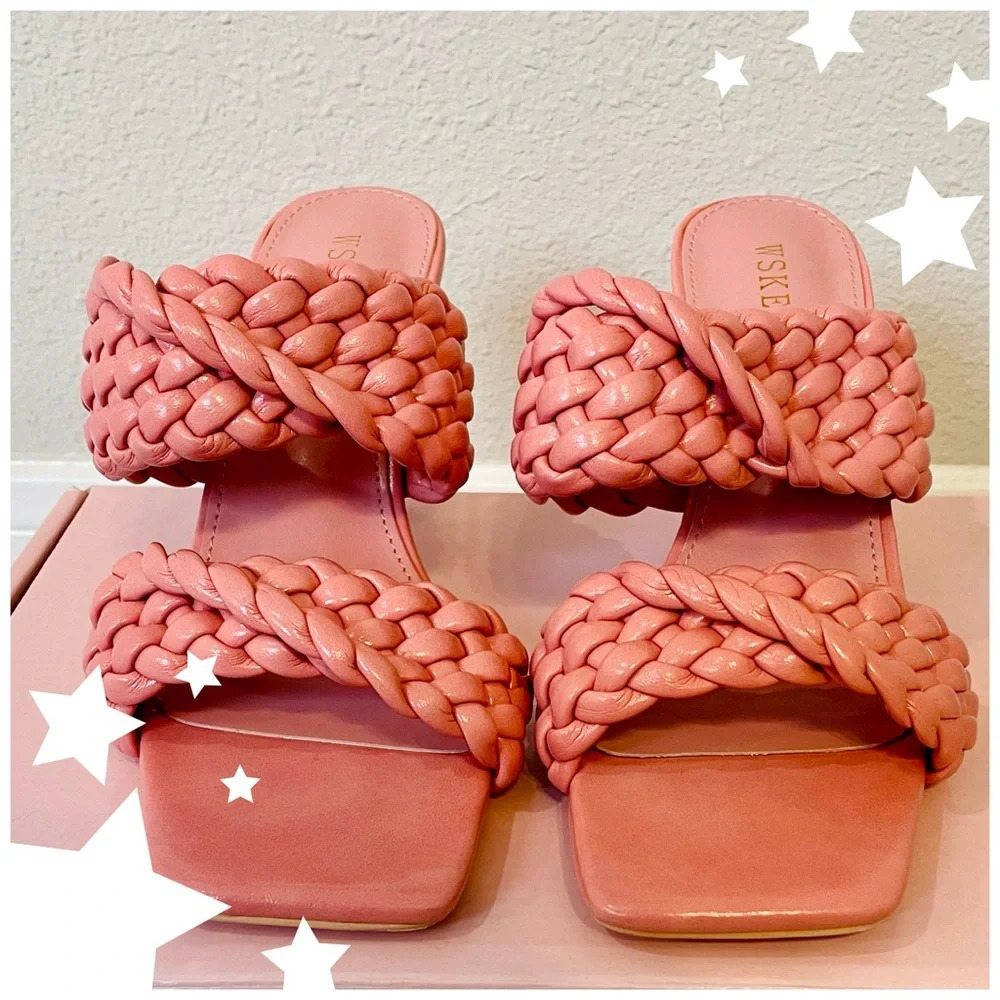 Issey Miyake Women's Pink Braided Sandals